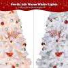 imageVINGLI 6ft White Prelit Artificial Christmas Pine Tree with 250 Warm White Lights Xmas Tree Holiday Party Decorations with Sturdy Metal Stand Full 900 Tips Branch 8 Color Modes