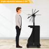 imageVINGLI Lectern Podium Stand Mobile Height Adjustable Church Classroom Lecture Portable Presentation Concert Podium Reading or Laptop Desk with Edge Stopper Black