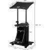 imageVINGLI Lectern Podium Stand Mobile Height Adjustable Church Classroom Lecture Portable Presentation Concert Podium Reading or Laptop Desk with Edge Stopper Black