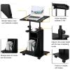 imageVINGLI Lectern Podium Stand Mobile Height Adjustable Church Classroom Lecture Portable Presentation Concert Podium Reading or Laptop Desk with Edge Stopper Black