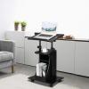 imageVINGLI Lectern Podium Stand Mobile Height Adjustable Church Classroom Lecture Portable Presentation Concert Podium Reading or Laptop Desk with Edge Stopper Black