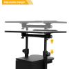 imageVINGLI Lectern Podium Stand Mobile Height Adjustable Church Classroom Lecture Portable Presentation Concert Podium Reading or Laptop Desk with Edge Stopper Black