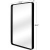 imageVINGLI Rectangle Wall Mirror 36quot24quot Rounded Rectangular Mirror Black Bathroom Mirror with Metal Frame Mid Century Modern Mirror Contemporary Mirror for Bedroom Entryway VerticallyHorizontally