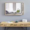 imageVINGLI Rectangular Wall Mirror Bathroom Mirror with Metal Frame Decorative Mirror for Living Room Bedroom Entryway Hanging Horizontally and Vertically 3020 Gold