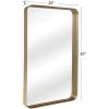 imageVINGLI Rectangular Wall Mirror Bathroom Mirror with Metal Frame Decorative Mirror for Living Room Bedroom Entryway Hanging Horizontally and Vertically 3020 Gold