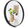 imageVINGLI 30inch Black Round Wall Mirror Metal Framed Round Wall Mounted Decorative Mirror Modern and Contemporary Decor for Entryways Bathrooms Living Rooms Vanity