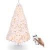 imageVINGLI 6ft White Prelit Artificial Christmas Pine Tree with 250 Warm White Lights Xmas Tree Holiday Party Decorations with Sturdy Metal Stand Full 900 Tips Branch 8 Color Modes
