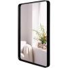 imageVINGLI Rectangle Wall Mirror 36quot24quot Rounded Rectangular Mirror Black Bathroom Mirror with Metal Frame Mid Century Modern Mirror Contemporary Mirror for Bedroom Entryway VerticallyHorizontally