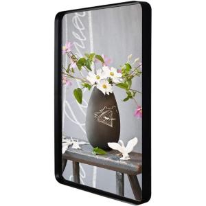 imageVINGLI Rectangular Wall Mirror Bathroom Mirror with Metal Frame Decorative Mirror for Living Room Bedroom Entryway Hanging Horizontally and Vertically 3020 Black 