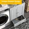 imageVINGLI 24Inch Laundry Sink with Cabinet and PullOut Sprayer Faucet Stainless Steel Utility Sink with Cabinet and Drawer Combo Cabinet with Sink for Laundry ampamp Utility Room Kitchen Bathroom WhiteGrey