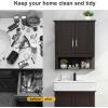 imageVINGLI Bathroom Cabinet Wall Mounted Espresso Wall Cabinet Floating Cabinet for Wall Storage Bathroom with Doors and Adjustable Shelf Medicine Cabinet OrganizerEspresso