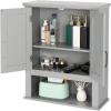 imageVINGLI Bathroom Cabinet Wall Mounted Espresso Wall Cabinet Floating Cabinet for Wall Storage Bathroom with Doors and Adjustable Shelf Medicine Cabinet OrganizerGrey