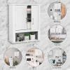 imageVINGLI Bathroom Cabinet Wall Mounted Espresso Wall Cabinet Floating Cabinet for Wall Storage Bathroom with Doors and Adjustable Shelf Medicine Cabinet OrganizerWhite