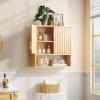 imageVINGLI Bathroom Cabinet Wall Mounted Espresso Wall Cabinet Floating Cabinet for Wall Storage Bathroom with Doors and Adjustable Shelf Medicine Cabinet OrganizerNatural Oak