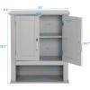 imageVINGLI Bathroom Cabinet Wall Mounted Espresso Wall Cabinet Floating Cabinet for Wall Storage Bathroom with Doors and Adjustable Shelf Medicine Cabinet OrganizerGrey