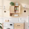 imageVINGLI Bathroom Cabinet Wall Mounted Espresso Wall Cabinet Floating Cabinet for Wall Storage Bathroom with Doors and Adjustable Shelf Medicine Cabinet OrganizerNatural Oak