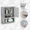 imageVINGLI Bathroom Cabinet Wall Mounted Espresso Wall Cabinet Floating Cabinet for Wall Storage Bathroom with Doors and Adjustable Shelf Medicine Cabinet OrganizerGrey