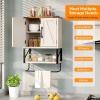 imageVINGLI Bathroom Cabinet Wall Mounted Espresso Wall Cabinet Floating Cabinet for Wall Storage Bathroom with Doors and Adjustable Shelf Medicine Cabinet OrganizerRustic White  Vintage Brown