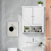 imageVINGLI Bathroom Cabinet Wall Mounted Espresso Wall Cabinet Floating Cabinet for Wall Storage Bathroom with Doors and Adjustable Shelf Medicine Cabinet OrganizerWhite