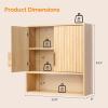 imageVINGLI Bathroom Cabinet Wall Mounted Espresso Wall Cabinet Floating Cabinet for Wall Storage Bathroom with Doors and Adjustable Shelf Medicine Cabinet OrganizerNatural Oak