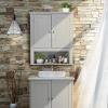 imageVINGLI Bathroom Cabinet Wall Mounted Espresso Wall Cabinet Floating Cabinet for Wall Storage Bathroom with Doors and Adjustable Shelf Medicine Cabinet OrganizerGrey
