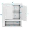 imageVINGLI Bathroom Cabinet Wall Mounted Espresso Wall Cabinet Floating Cabinet for Wall Storage Bathroom with Doors and Adjustable Shelf Medicine Cabinet OrganizerWhite