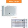 imageVINGLI LED Lighted Medicine Cabinet with Intelligent Mirror Bluetooth Speaker Weather ampamp Temp Display Dimmable AntiFog Builtin Outlet ampamp USB Large 3Door Bathroom Mirror Cabinet48 Inch6D x 48W x 28H