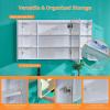 imageVINGLI LED Lighted Medicine Cabinet with Intelligent Mirror Bluetooth Speaker Weather ampamp Temp Display Dimmable AntiFog Builtin Outlet ampamp USB Large 3Door Bathroom Mirror Cabinet48 Inch6D x 48W x 28H