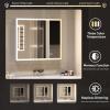 imageVINGLI LED Lighted Medicine Cabinet with Intelligent Mirror Bluetooth Speaker Weather ampamp Temp Display Dimmable AntiFog Builtin Outlet ampamp USB Large 3Door Bathroom Mirror Cabinet48 Inch59D x 315W x 2758H