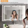 imageVINGLI LED Lighted Medicine Cabinet with Intelligent Mirror Bluetooth Speaker Weather ampamp Temp Display Dimmable AntiFog Builtin Outlet ampamp USB Large 3Door Bathroom Mirror Cabinet48 Inch60W59D36H