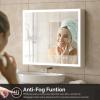 imageVINGLI LED Lighted Medicine Cabinet with Intelligent Mirror Bluetooth Speaker Weather ampamp Temp Display Dimmable AntiFog Builtin Outlet ampamp USB Large 3Door Bathroom Mirror Cabinet48 Inch59D x 315W x 2758H