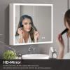 imageVINGLI LED Lighted Medicine Cabinet with Intelligent Mirror Bluetooth Speaker Weather ampamp Temp Display Dimmable AntiFog Builtin Outlet ampamp USB Large 3Door Bathroom Mirror Cabinet48 Inch59D x 315W x 2758H