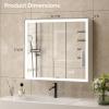 imageVINGLI LED Lighted Medicine Cabinet with Intelligent Mirror Bluetooth Speaker Weather ampamp Temp Display Dimmable AntiFog Builtin Outlet ampamp USB Large 3Door Bathroom Mirror Cabinet48 Inch59D x 315W x 2758H