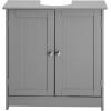 imageVINGLI Under Sink Bathroom Cabinet Pedestal Sink Free Standing Storage Cabinet Organizer with with 2 Doors Adjustable Shelf Modern Grey Small Bath Sink Cabinet Space Saver 236quot x 118quotx 236quotGrey