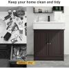 imageVINGLI Under Sink Bathroom Cabinet Pedestal Sink Free Standing Storage Cabinet Organizer with with 2 Doors Adjustable Shelf Modern Grey Small Bath Sink Cabinet Space Saver 236quot x 118quotx 236quotEspresso