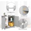 imageVINGLI Under Sink Bathroom Cabinet Pedestal Sink Free Standing Storage Cabinet Organizer with with 2 Doors Adjustable Shelf Modern Grey Small Bath Sink Cabinet Space Saver 236quot x 118quotx 236quotGrey