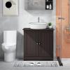 imageVINGLI Under Sink Bathroom Cabinet Pedestal Sink Free Standing Storage Cabinet Organizer with with 2 Doors Adjustable Shelf Modern Grey Small Bath Sink Cabinet Space Saver 236quot x 118quotx 236quotEspresso