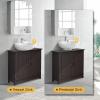 imageVINGLI Under Sink Bathroom Cabinet Pedestal Sink Free Standing Storage Cabinet Organizer with with 2 Doors Adjustable Shelf Modern Grey Small Bath Sink Cabinet Space Saver 236quot x 118quotx 236quotEspresso