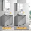 imageVINGLI Under Sink Bathroom Cabinet Pedestal Sink Free Standing Storage Cabinet Organizer with with 2 Doors Adjustable Shelf Modern Grey Small Bath Sink Cabinet Space Saver 236quot x 118quotx 236quotGrey