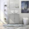 imageVINGLI Under Sink Bathroom Cabinet Pedestal Sink Free Standing Storage Cabinet Organizer with with 2 Doors Adjustable Shelf Modern Grey Small Bath Sink Cabinet Space Saver 236quot x 118quotx 236quotGrey