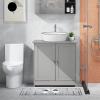 imageVINGLI Under Sink Bathroom Cabinet Pedestal Sink Free Standing Storage Cabinet Organizer with with 2 Doors Adjustable Shelf Modern Grey Small Bath Sink Cabinet Space Saver 236quot x 118quotx 236quotGrey