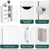 imageVINGLI White Bathroom Storage Cabinet with 4 Drawers 1 Cupboard Side Storage with Adjustable Shelf Wood Bathroom Floor Cabinet with Drawers Also for Kitchen Entryway Bedroom 22quot Wx118 Dx323 HWhite