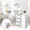 imageVINGLI White Bathroom Storage Cabinet with 4 Drawers 1 Cupboard Side Storage with Adjustable Shelf Wood Bathroom Floor Cabinet with Drawers Also for Kitchen Entryway Bedroom 22quot Wx118 Dx323 HWhite