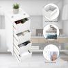 imageVINGLI White Bathroom Storage Cabinet with 4 Drawers Wooden Freestanding Slim Bathroom Floor Cabinet Small Side Organizer Storage Unit for Restroom Livng Room Kitchen Office Hallway EntrywayWhite