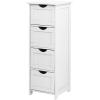 imageVINGLI White Bathroom Storage Cabinet with 4 Drawers Wooden Freestanding Slim Bathroom Floor Cabinet Small Side Organizer Storage Unit for Restroom Livng Room Kitchen Office Hallway EntrywayWhite
