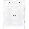 imageVINGLI White Storage Cabinet with Doors and Drawer Bathroom Floor Cabinet Wood Freestanding Storage Cabinet with Adjustable Shelf for Kitchen Entryway Foyer Living Room 263quot W x 118quot D x 315quot H