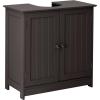 imageVINGLI Under Sink Bathroom Cabinet Pedestal Sink Free Standing Storage Cabinet Organizer with with 2 Doors Adjustable Shelf Modern Grey Small Bath Sink Cabinet Space Saver 236quot x 118quotx 236quotEspresso