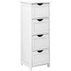 imageVINGLI White Bathroom Storage Cabinet with 4 Drawers Wooden Freestanding Slim Bathroom Floor Cabinet Small Side Organizer Storage Unit for Restroom Livng Room Kitchen Office Hallway EntrywayWhite