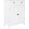 imageVINGLI White Storage Cabinet with Doors and Drawer Bathroom Floor Cabinet Wood Freestanding Storage Cabinet with Adjustable Shelf for Kitchen Entryway Foyer Living Room 263quot W x 118quot D x 315quot H