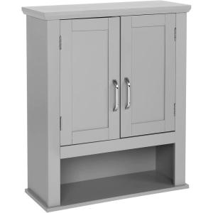 imageVINGLI Bathroom Cabinet Wall Mounted Espresso Wall Cabinet Floating Cabinet for Wall Storage Bathroom with Doors and Adjustable Shelf Medicine Cabinet OrganizerGrey